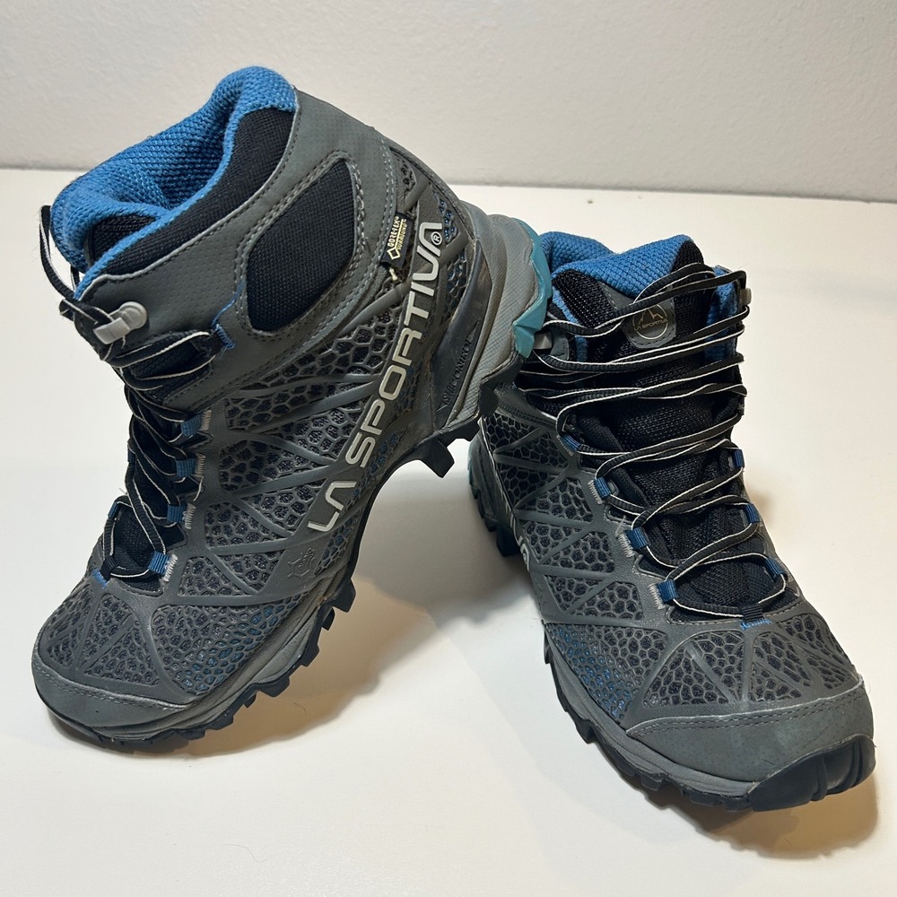 La Sportiva Core High GTX Hiking Boots Grey Blue Gore-Tex Vibram Womens 8.5 41.5